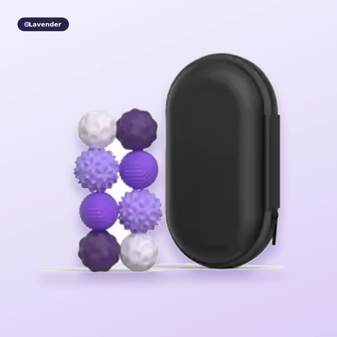 Pebblz Lavender fidget stones with carry case